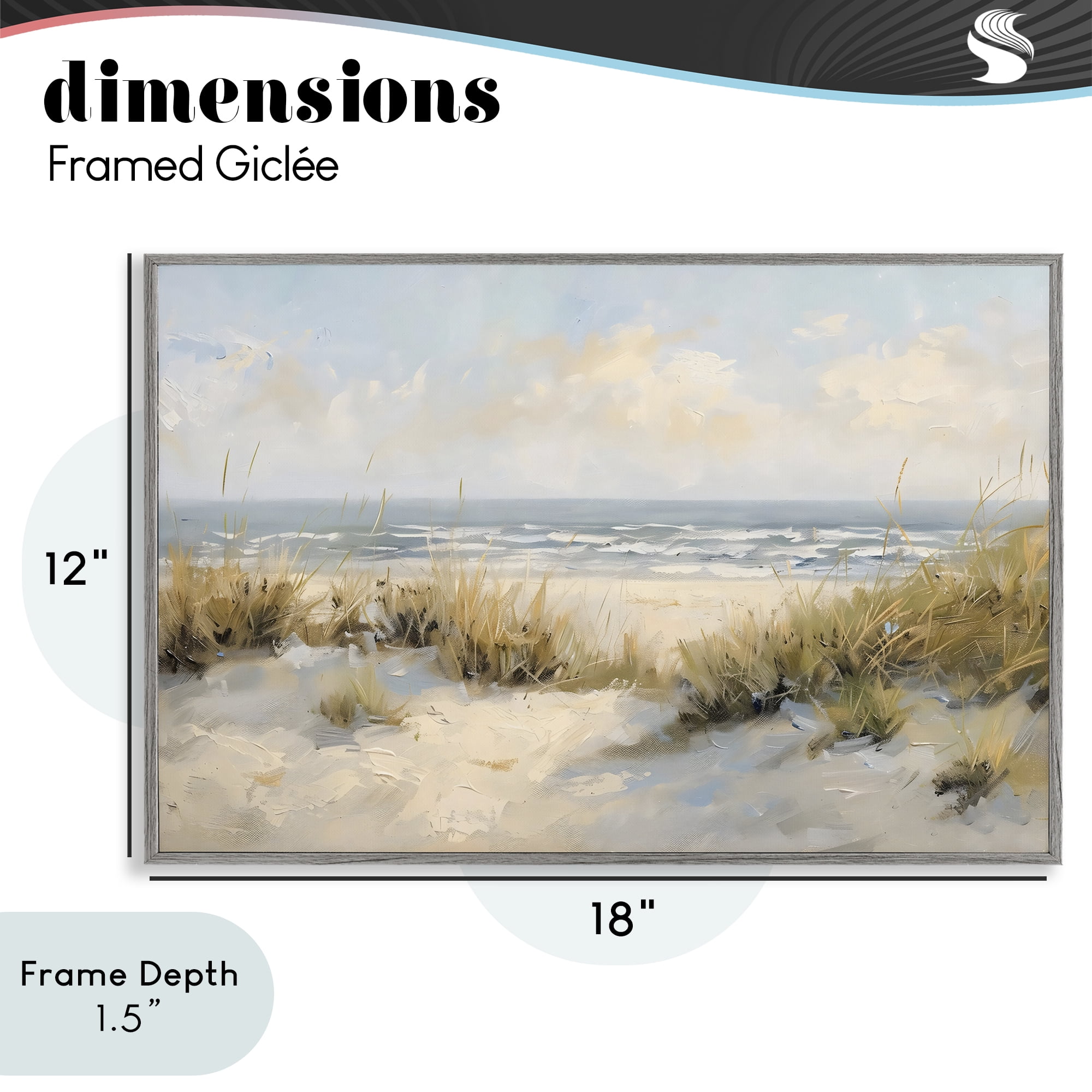 Stupell Industries Coastal Birds Over Dunes Gray Framed Giclee Art, design by Creative Studio