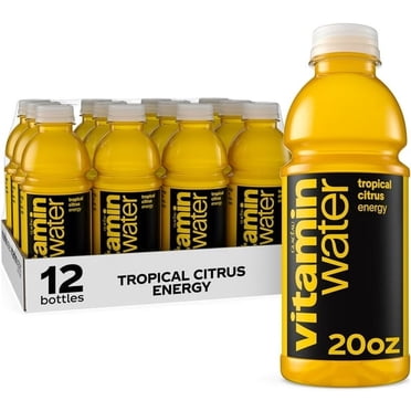 Vitaminwater Energy Tropical Citrus Vitamin Enhanced Water, 12 Pack, 20 fl oz Bottles