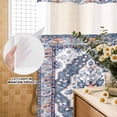 thumbnail image 2 of No Hook Shower Curtain with Built-in Rings - Retro Boho Washable Waterproof Fabric Bathroom Curtains for Hotel,Rentals, 72 X 84 Inch Extra Long , Aztec Southwest Tribal Floral Pattern Orange Blue, 2 of 9