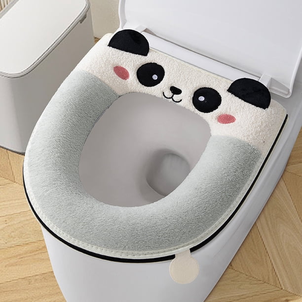 Cute Toilet Seat Cushion Winter Home Toilet Seat Cushion Cover Thick Zipper Toilet Cushion