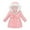 Pink, variant on Toddler Boys Girls Winter Coat Hooded Jacket Thicken Windproof Zipper Warm Outwear Warm Coats Girls