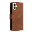 thumbnail image 4 of for iPhone 16 Plus Multifunctional Case Wallet with Card Slots, Premium Soft PU Leather Zipper Folio Flip with Crossbody Strap Kickstand Zipper Phone Cover for iPhone 16 Plus, Brown, 4 of 9