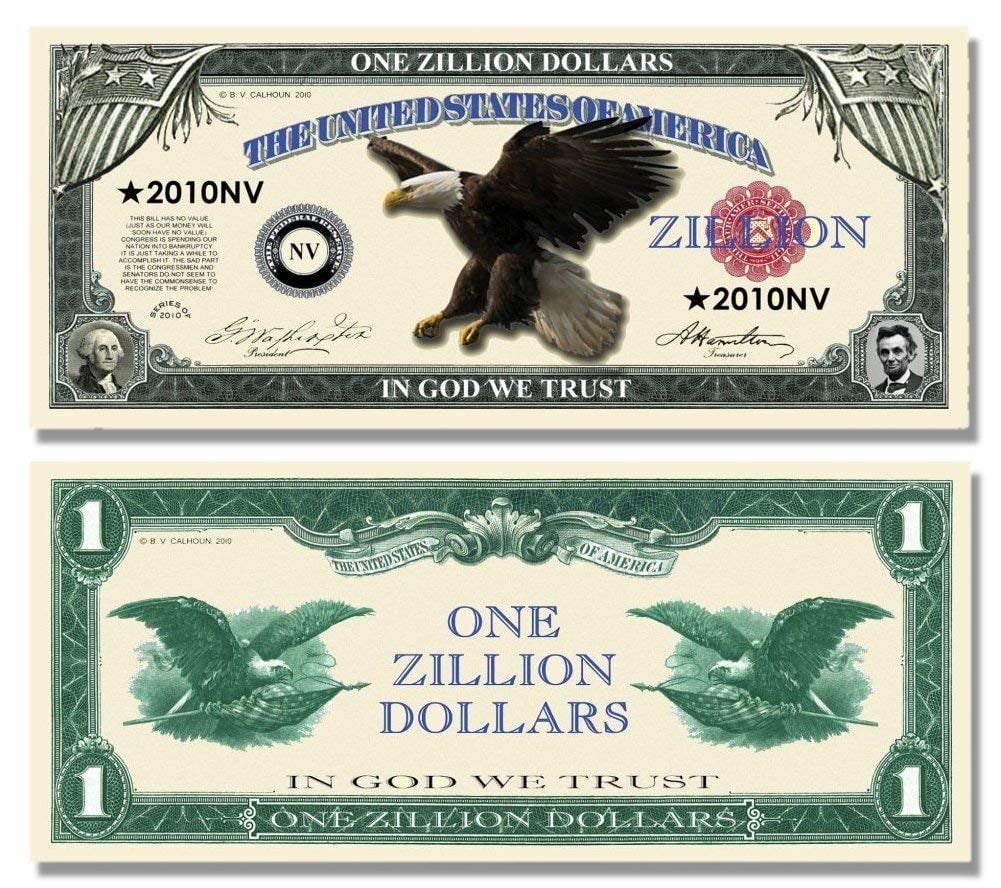 50 Zillion Dollar Bills with Bonus “Thanks a Million” Gift