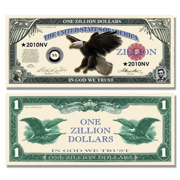 5 Purple Heart Million Dollar Bills + Bonus "Thanks A Million" Gift Card Set - Novelty Money Fun