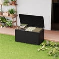 thumbnail image 4 of Senfot 120 Gallon Waterproof Lockable Resin Deck Box Hydraulic Rod Outdoor Storage Bin for Patio Garden Pool Black, 4 of 9