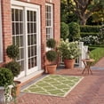 thumbnail image 4 of Safavieh Courtyard Becky Geometric Indoor/Outdoor Area Rug, Green/Beige, 5'3" x 5'3" Square, 4 of 14