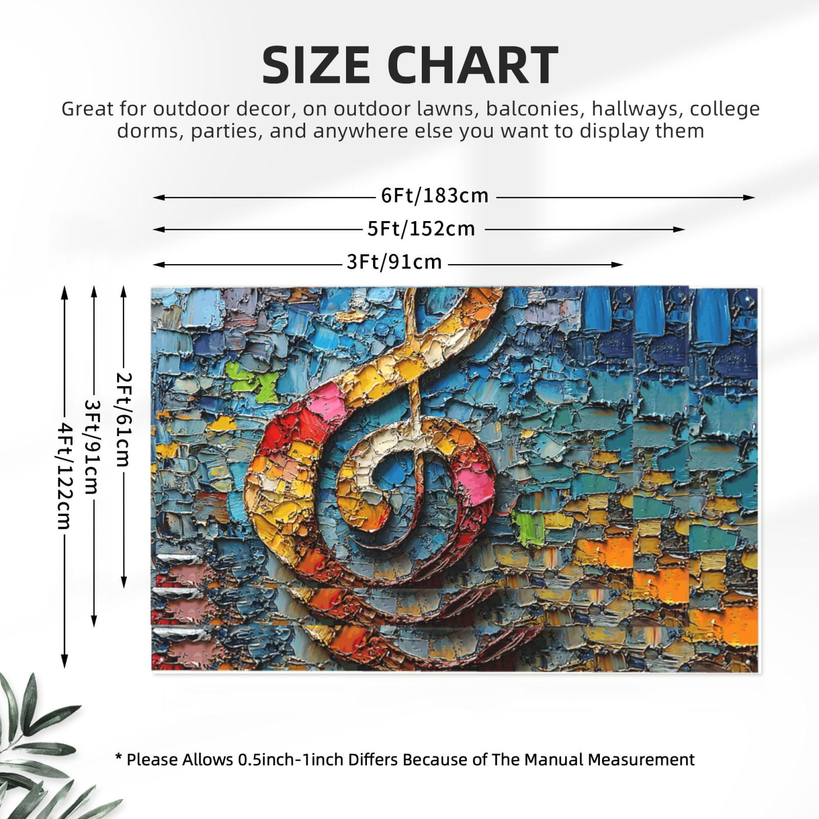 Musical Notes Art Four Hole Decorated Banner Flag for Garden Yard Home Decoration Indoor Outdoor 4x6 Ft