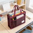 thumbnail image 4 of Bolso de malla con cordón y cremallera – Bolsa organizadora de malla de nailon, diseño transparente, gran capacidad para almacenamiento de material de arte, libros, viajes, uso diario, 4 of 6