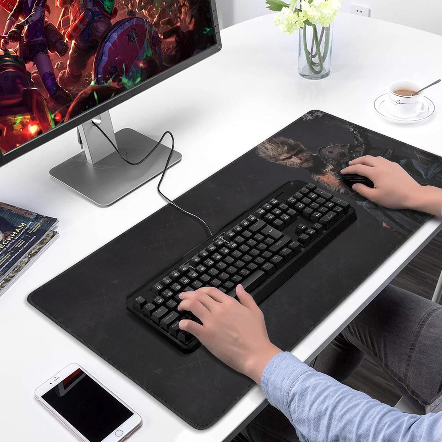 WUKONG Gaming Mouse Pad Non Slip Cool Rubber Mousepads for Table Desk Black Goku ) Mousepad Gaming for Computer Wireless Mouse Decoration (31.5x15.7in)