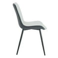 thumbnail image 6 of Noble House 32.2" Dining Chairs, Extended Cushion PU Leather, Black Cross Metal Legs, White & Dark Gray, Set of 4, 6 of 9