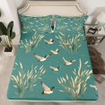 thumbnail image 2 of Homewish Wildlife Duck Teens Twin Sheet Sets, Turquoise Cartoon Twin Fitted Sheet, Rustic Hunting Animal Flat Sheet, Breathable Home Decor, 3 Pieces, 2 of 7
