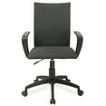 thumbnail image 6 of Leick Home Apostrophe Office Desk Chair with Adjustable Seat and Black Linen, 6 of 12