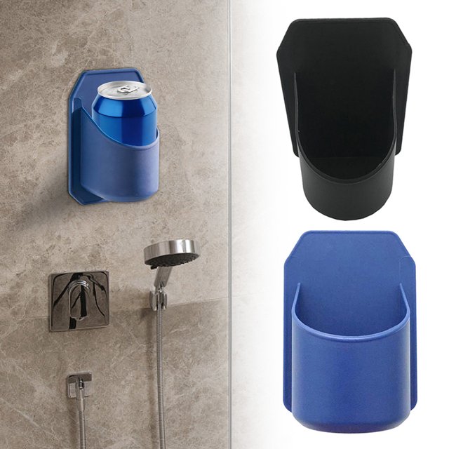 Muyoka Soporte de bebida de ducha para lata de cerveza, soporte de copa de vino de ba帽era port谩til para ba帽o y ducha, soporte de taza de caf茅 de ducha autoadhesivo multifuncional