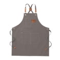 thumbnail image 4 of veasfak Canvas Apron Oilproof Canvas Cross Back Chef Apron for Work Shop Cooking Men Gray, 4 of 7