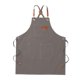 thumbnail image 4 of Delantal de trabajo ajustable de lona con espalda cruzada para chef, para cerámica, adultos y repostería. Gris, 4 of 7