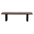 thumbnail image 3 of Fab Habitat Aurora 3-Seater Bench - 63" L Large Rustic Industrial Mango Wood Dining Table Bench, Handcrafted for Living Room or Entryway, Walnut Finish, 3 of 8