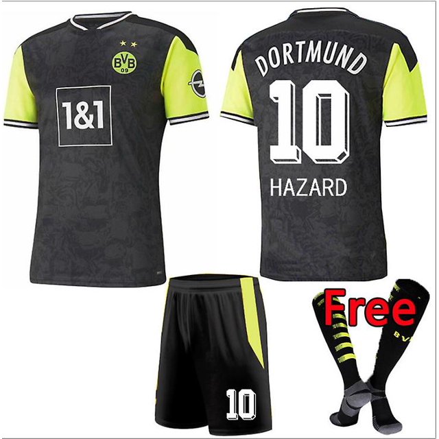 Nuevo 2021/2022 Kids Soccer Jersey 13 # Riedle 10 # Hazard Football Jerseys Suit Shorts / calcetines Set-10 Black-16 BmatwkZeng Bmatwk Jersey