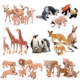 thumbnail image 2 of Simulation Wild Zoo Animals African Lion Tiger Models Action Figures Raccoon Bear Deer Figurines Miniature Collection Kids Toy Gao Jinjia LED, 2 of 2