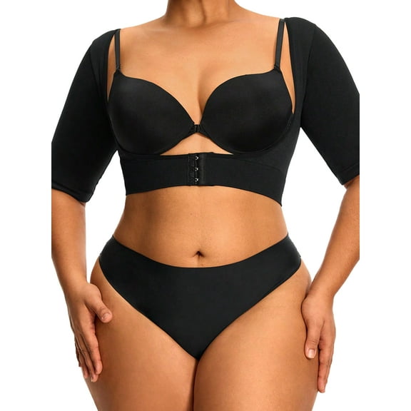 Women's Arm Shapewear Plus Size Compression Short Sleeve Garment U Shaped Body Shaper