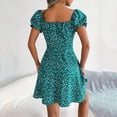 thumbnail image 4 of Fankiway Robe Décontractée à Manches Évasées pour Femmes avec Cordon de Serrage et Arrangements Floraux Robes pour Femmes Grande Taille Liquidation Robes d'Été pour Femmes Manches Courtes, 4 of 7
