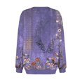 thumbnail image 5 of miqiqism Vintage Tops for Women Fall Exercise Pullover Blouses Juniors Comfy Long Sleeve Round Neck Shirts Casual Winter Ethnic Floral Tunic Sweatshirts,Purple,Medium, 5 of 6