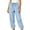 Light Blue, variant on Kezqiaxn Trousers Pants for Women Summer Checkered Elastic Waist Loose Casual Pants with Pockets Fashion Clothing
