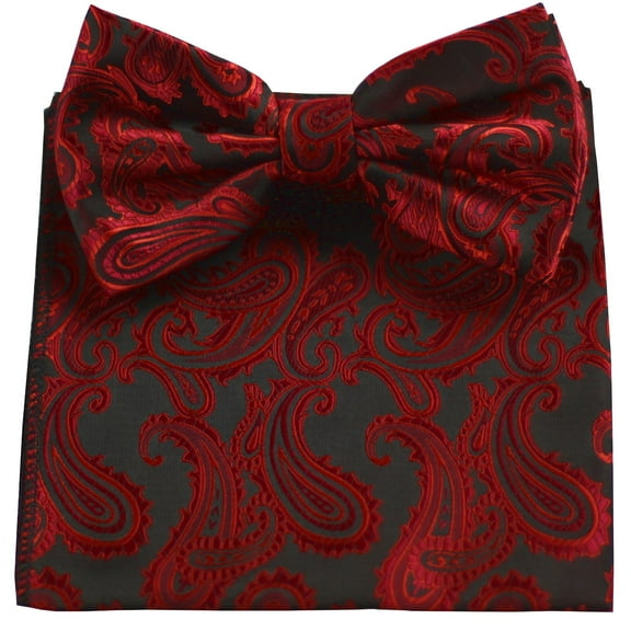 Bow-Tie and Pocket Hankie set in Apple Paisley