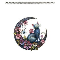 JoyMoreHome Cat Sitting on Moon Window Hanging Decoration, Suncatcher for Window, Wall Decor,Cat Lover Gifts for Women
