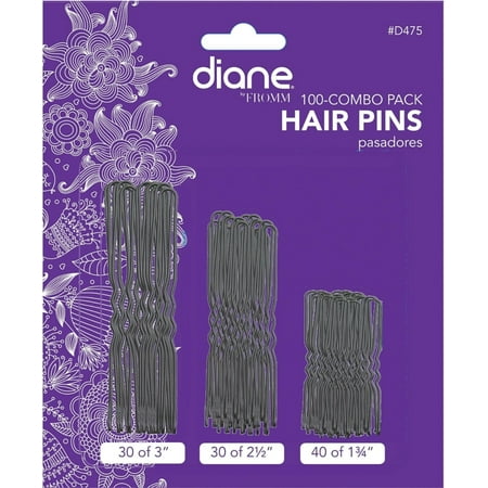 Diane Hair Pins Assorted Size, Black 100 ea (Best Hair Pins For Thick Hair)