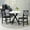 Black, variant on Dining Chairs HOMCOM 26.25" Counter Height Bar Stools, Tufted Wingback Armless Upholstered Dining Chair with Rubber Wood Legs, Set of 2, Gray,Fabric Dining Chairs