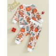 thumbnail image 3 of Baby Pants Outfits Christmas Candy Print Round Neck Sweatshirt and Pants Set, 3 of 8