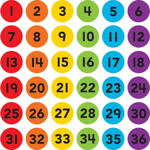 Teacher Created Resources Spot On Numbers 136 Carpet Markers, 4"