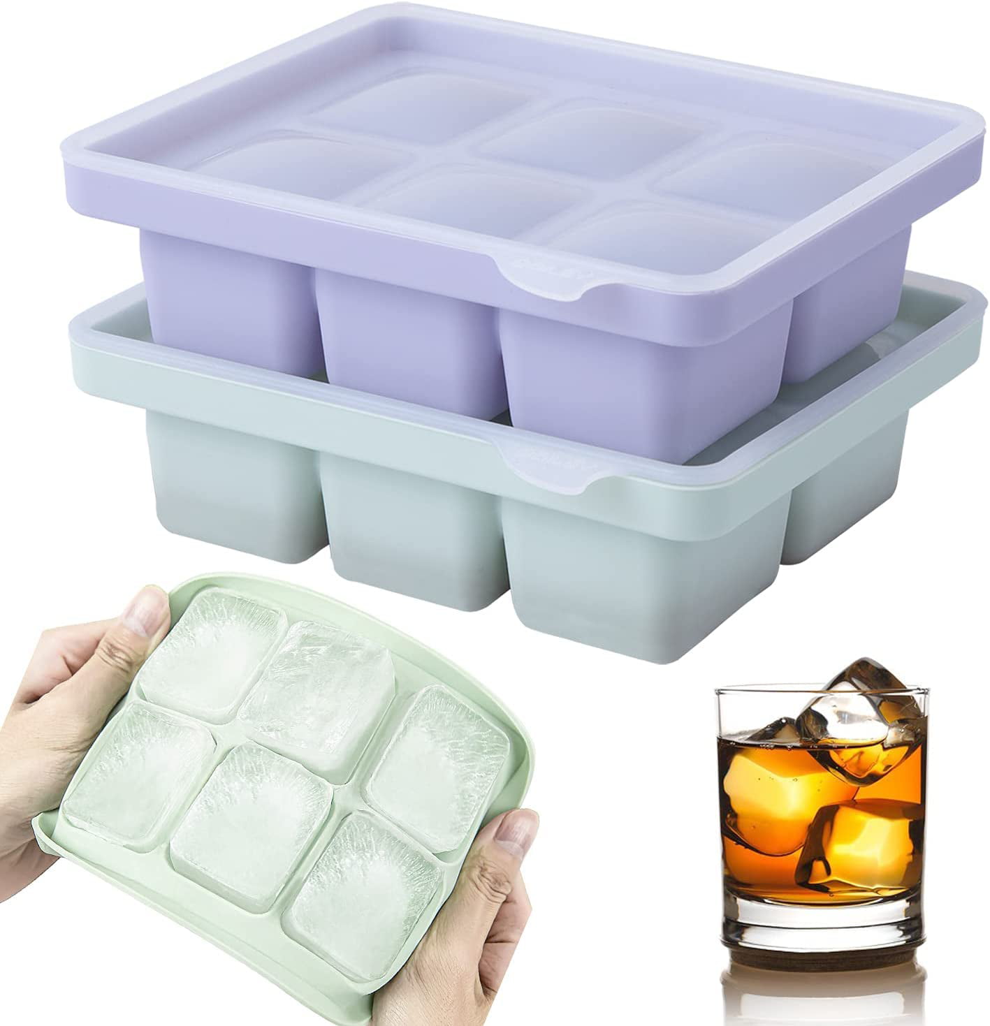 2.5 inches Fr Cocktail Cube Extra Large Ice Cube Tray Silicone Whiskey Ice