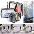 thumbnail image 2 of Ensemble de 3 Pcs Trousse de Maquillage Transparente en PVC pour Voyage, 2 of 5