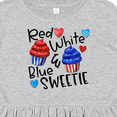 thumbnail image 4 of Inktastic 4th of July Red, White and Blue Sweetie Cupcakes and Stars Girls Toddler Dress, 4 of 5