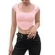 thumbnail image 3 of Txlixc Mujeres Verano Sexy Crop Tops Manga Corta Cuello Cuadrado Botón Camiseta Txlixc Sexy, 3 of 9