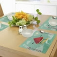 thumbnail image 4 of Ambesonne Surf Place Mats Set of 4, Watermelon on the Waves, Standard Size, Red Green Yellow, 4 of 6