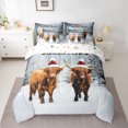 thumbnail image 2 of Feelyou Rustic Highland Cow Twin Bedding Sets 7-Piece, Merry Christmas Bedding Comforter Set, Kawaii Winter Animal Reversible Sheet Sets, Ultra Soft Home Decor, 2 of 7