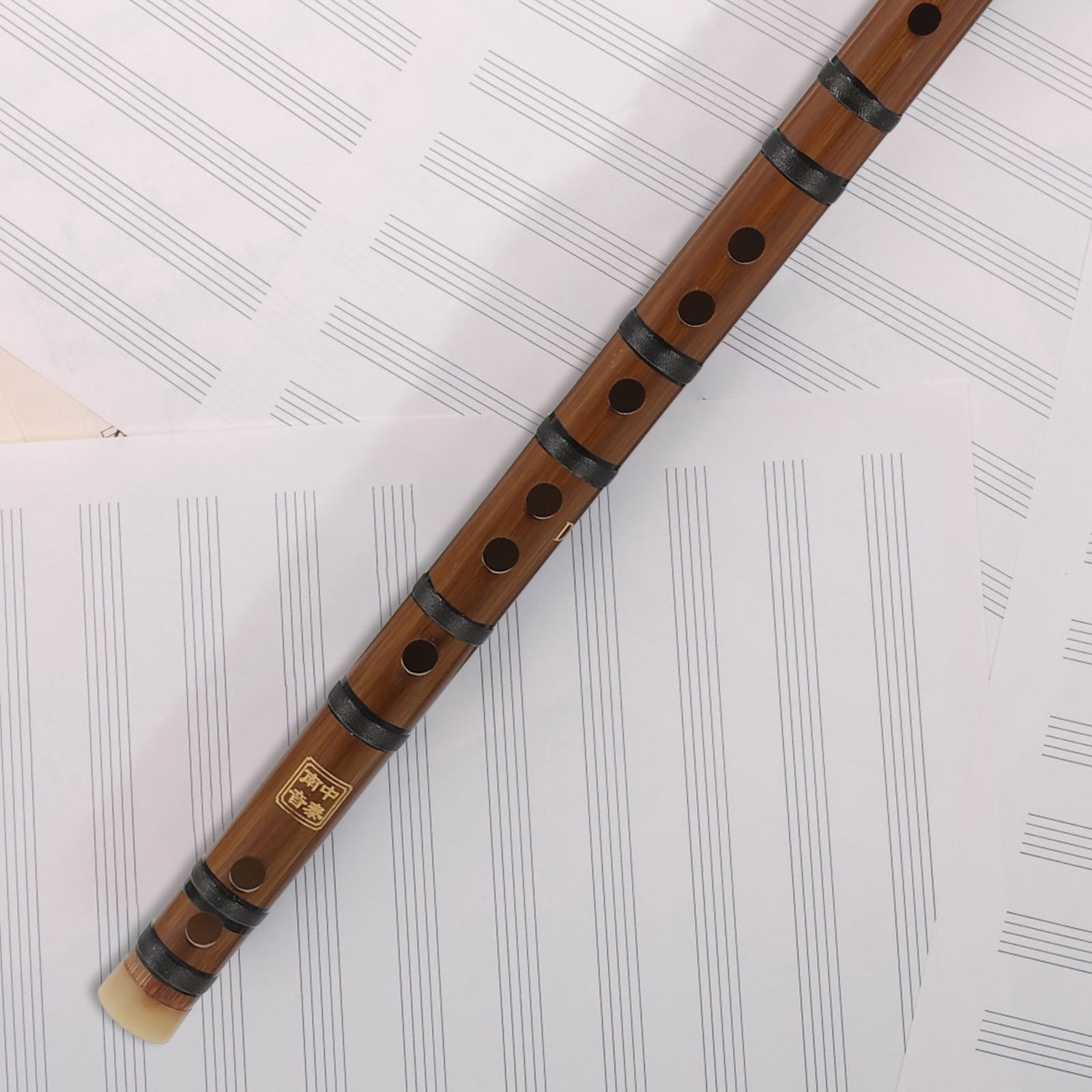 LOLIPPYY Chinese Wooden Flute Brown for Kids Early Education and Music Practice - 1 Set Traditional Instrument