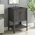 thumbnail image 2 of Sink Vanity Cabinet, Wood, Grey Gray Black, Modern Contemporary Urban Design, Hotel Bedroom Bathroom Master Suite Guest, 2 of 10