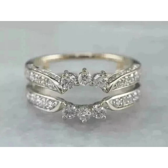 Wrap Ring White Diamond Ring 3.00 ct 14K White Gold