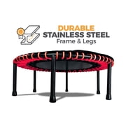 LEAPS & REBOUNDS 48 Mini Fitness Trampoline & Rebounder for Adults, Red