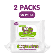 Boogie Wipes Saline Nose Wipes, Hypoallergenic & Alcohol-Free, Unscented, 90 Count