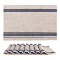 REGALWOVEN Placemats Set of 6 Vinyl Placemats for Kitchen Dining Table Decor Washable Heat Resistant Table Placemats Wipeable Table Mat Blue 18*12in