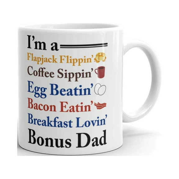 11 oz I'm A Flapjack Flippin Breakfast Lovin' Bonus Dad Bacon Poem Coffee Tea Ceramic Mug Office Work Cup