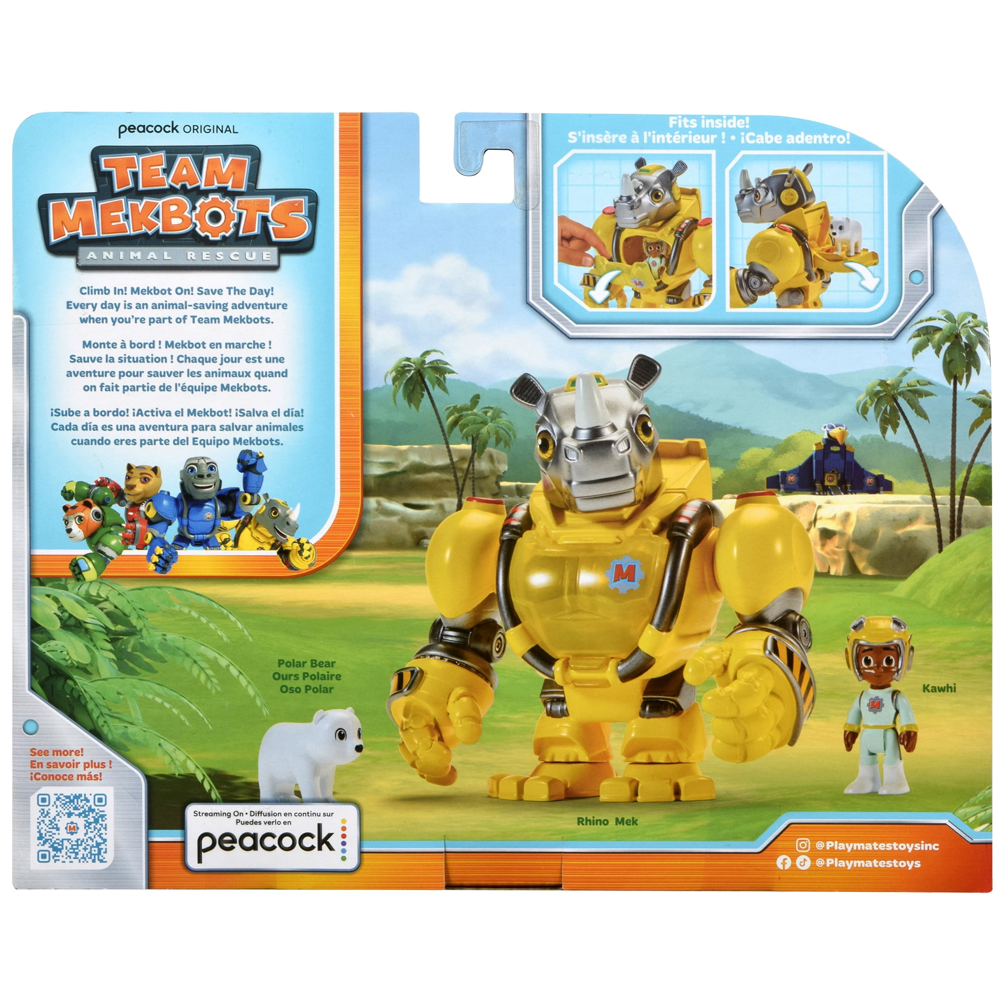 Team Mekbots: Animal Rescue Rhino Mek with Kawhi by Playmates Toys