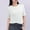 White, variant on YHAJDS Womens T Shirts Short Sleeve 5 Point Sleeve Round Neck Stretch Solid Color Home Top