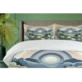 thumbnail image 4 of Ambesonne Boho Nature Duvet Cover Set, Mountains Flowers Path, King, Slate Blue Reseda Green, 4 of 6