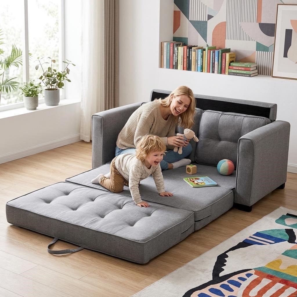 US Pride Upholstered 58'' wide pull out Sleeper Sofa
