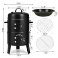 thumbnail image 4 of Costway Fumoir à Charbon Rond Portable 3-en-1 Vertical pour Barbecue avec Thermomètre Intégré, 4 of 10